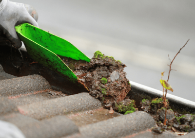 cleaning out gutters
