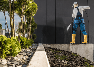 high pressure washing house