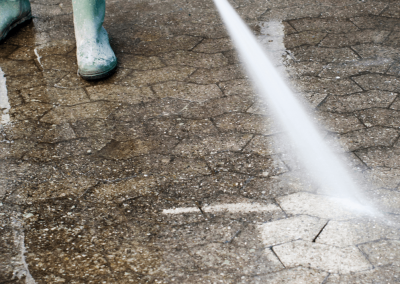 pressure washing block pavement