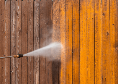 pressure washing wood fence